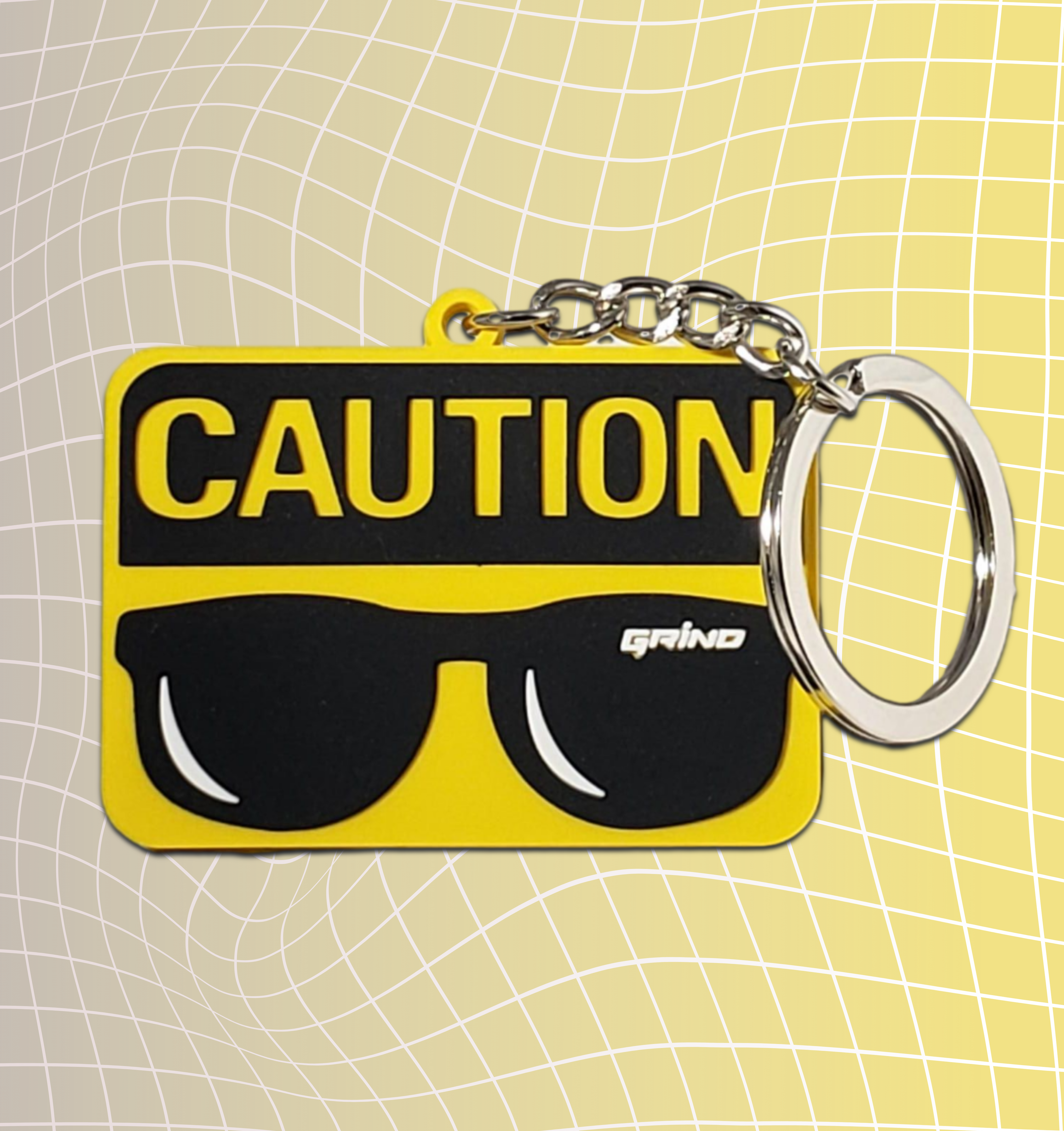 "CAUTION" Key Chain
